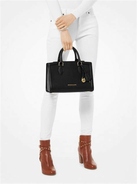 michael michael kors zoe medium pebbled leather satchel|Zoe Medium Pebbled Leather Satchel .